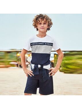Mayoral Kids Athletic Set in Navy and White